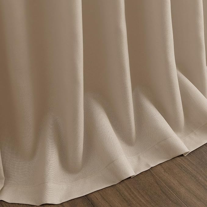 Sepia Beige Linen Curtains 108 Inches Long - Image 9