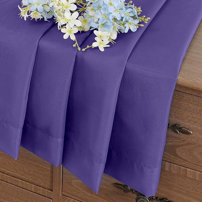 Purple Small Sheer Curtains Tier 24 Inches Length 2 Pieces, Light Filtering - Image 6