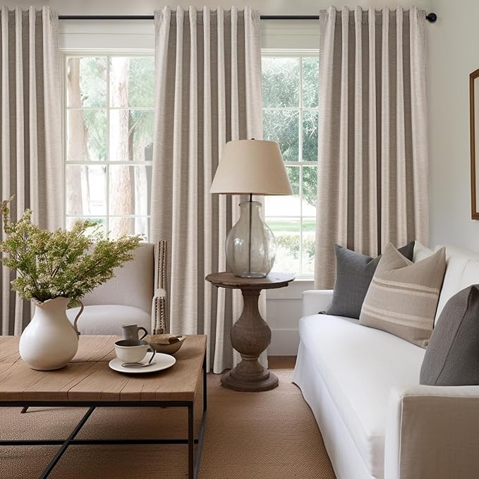 Extra Long Linen Blackout Curtains 132 Inches Long - Image 3