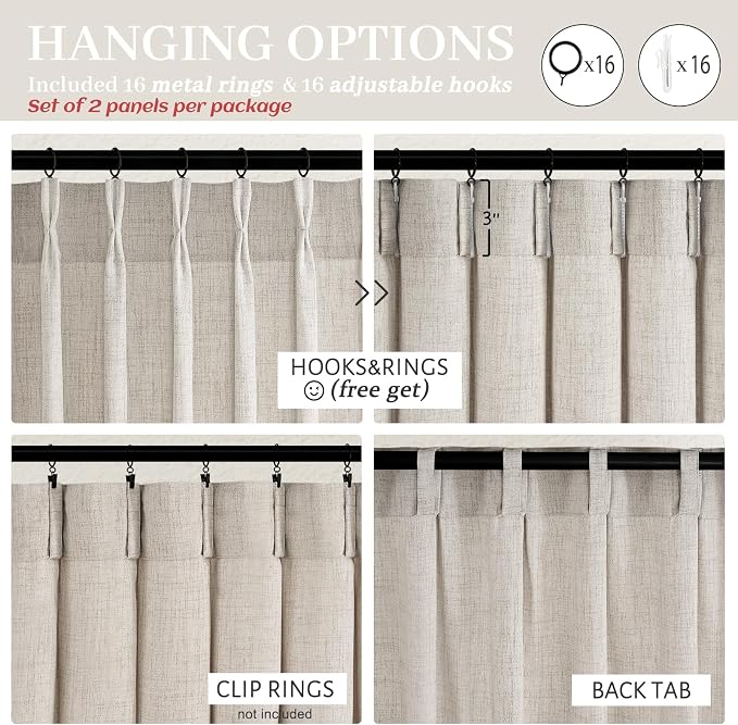 Extra Long 144 Inch Greyish Brown Light Filtering Tall Curtains - Image 5