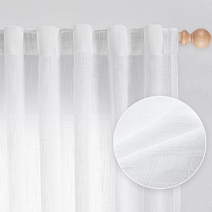MYSKY HOME Floor to Ceiling Curtains 120 Inches White Sheer Window Drapes 2 by MYSKYHOME
