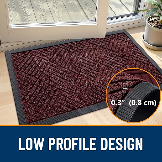 OLANLY Front Door Mat Outside Entrance 33x21, Waterproof Heavy-Duty Doormat | - Image 5