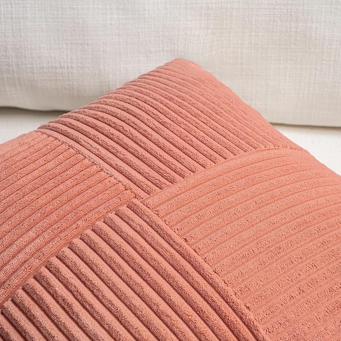 Fancy Homi 2 Packs Coral Lumbar Decorative Throw Pillow Covers 16x26 Inch - Image 3
