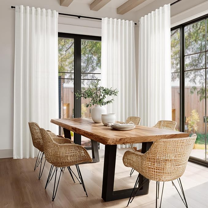 Beige White Linen Curtains 84 Inches Long - Image 7