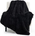 Bedsure GentleSoft Fuzzy Sherpa Faux Fur Twin Blanket Black Cozy Gifts by BEDSURE