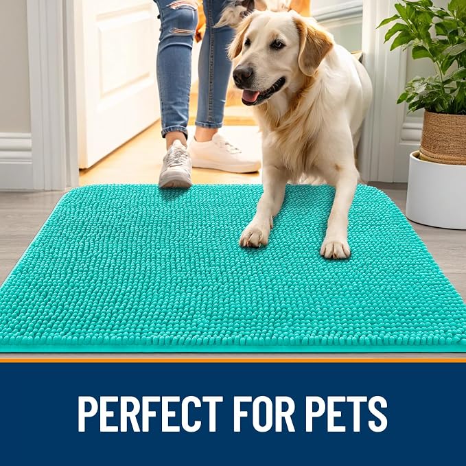 OLANLY Dog Door Mat for Muddy Paws 30x17, Super Absorbent Chenille Mud Mat | - Image 6