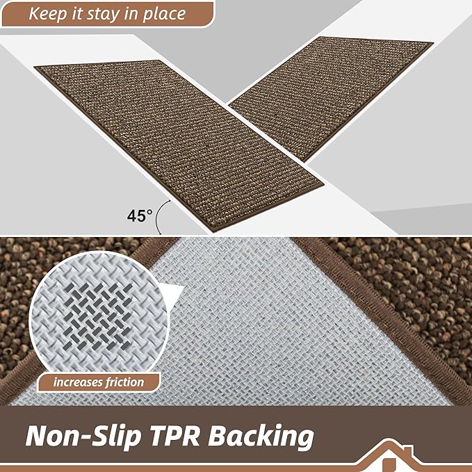 BEQHAUSE Dirt Trapper Door Mat 20" x 32", Non-Slip Washable Doormats, Low - Image 6