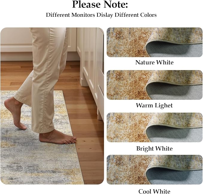 2'6''x8' Washable Kitchen Runner Rug: Modern Abstract Runners - Image 7