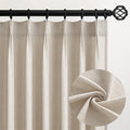 102 Inches Long Oatmeal Colored Pinch Pleat Sheer Curtains by Topfinel