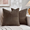 Fancy Homi 2 Packs Dark Brown Big Decorative Throw Pillow Covers 24x24 Inch by Fancy+Homi