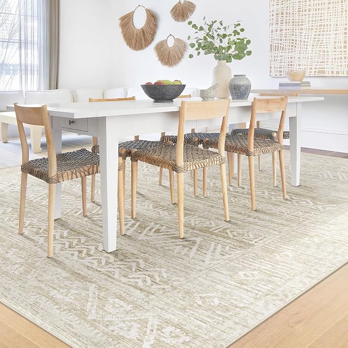 6x9 Area Rugs for Living Room: Washable Moroccan Geometric Boho Rug Farmhouse - Image 3