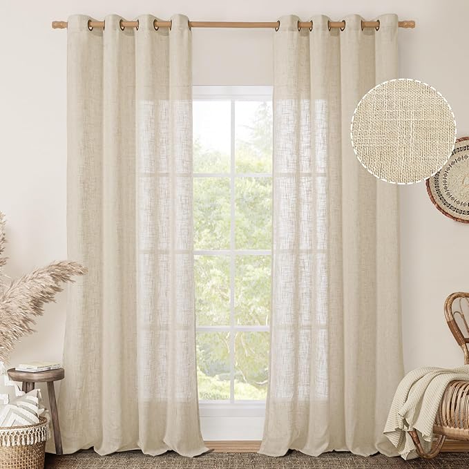 Sheer Linen Curtains 84 Inches Long - Image 2