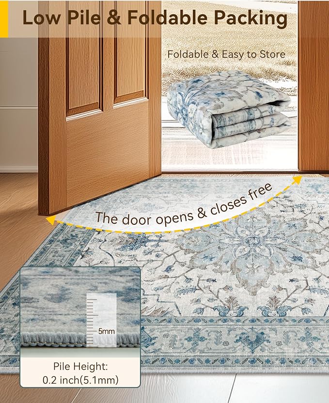 RELEANY Washable Area Rug, Runner 3'x12', Water Repellent, Pet Friendly - Image 4