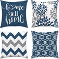 Hexagram Geometric Blue Pillow Covers 20x20 Set of 4, Decorative Outdoor Boho by Hexagram