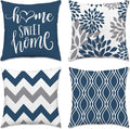 Hexagram Geometric Blue Pillow Covers 16x16 Set of 4, Decorative Outdoor Boho by Hexagram