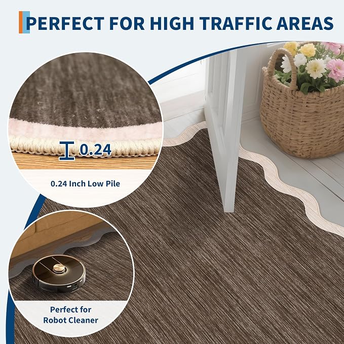 GarveeHome Scalloped Washable Runner Rugs 2x6 Modern Non Slip Kitchen Rugs | - Image 6
