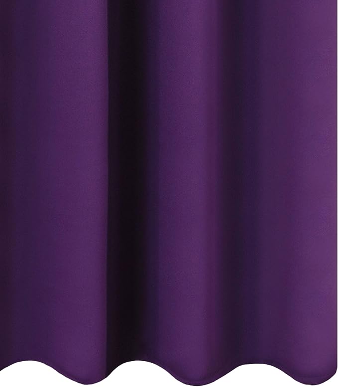 Blackout Curtains 66 x 84 inch/Purple Curtains Set of 2 Panels/Thermal - Image 9
