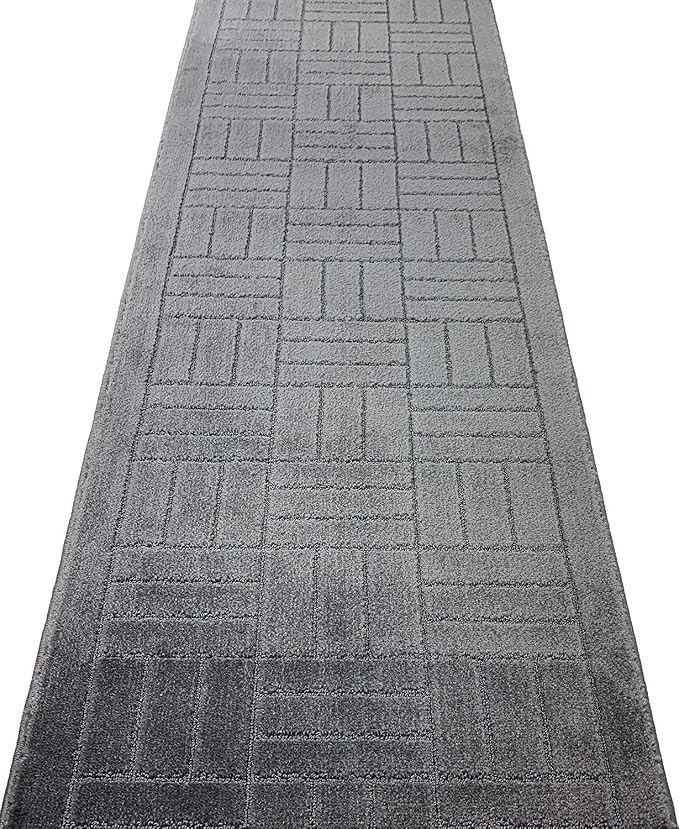 12 Ft Charcoal Hallway Runner Rug Non Slip Washable, Kitchen Entryway | Custom - Image 3