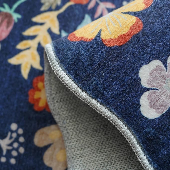 3x10 Long Hallway Runner Rug: Washable Wide 10ft Floral Low-Pile Carpet - Image 6