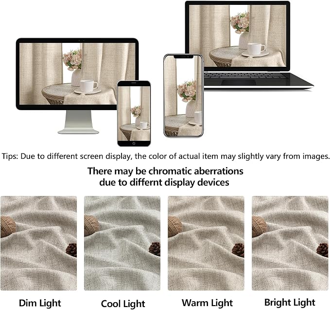 OWENIE Linen Valances for Windows 1 Pcs 22 Inch Length, Light Filtering - Image 9