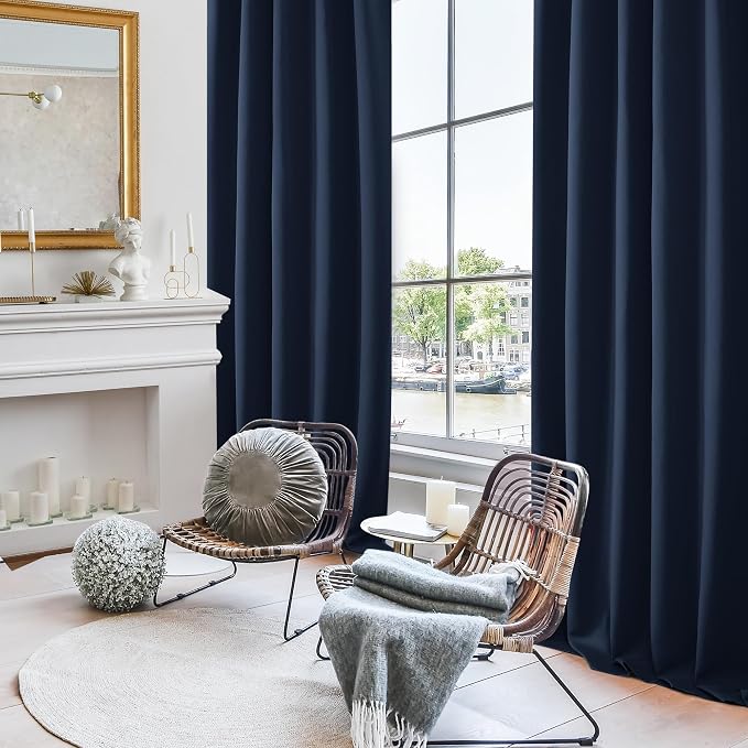 Deconovo Blackout Curtains, Thermal Insulated, W42 x L84 2 Panels, Back Tab - Image 4