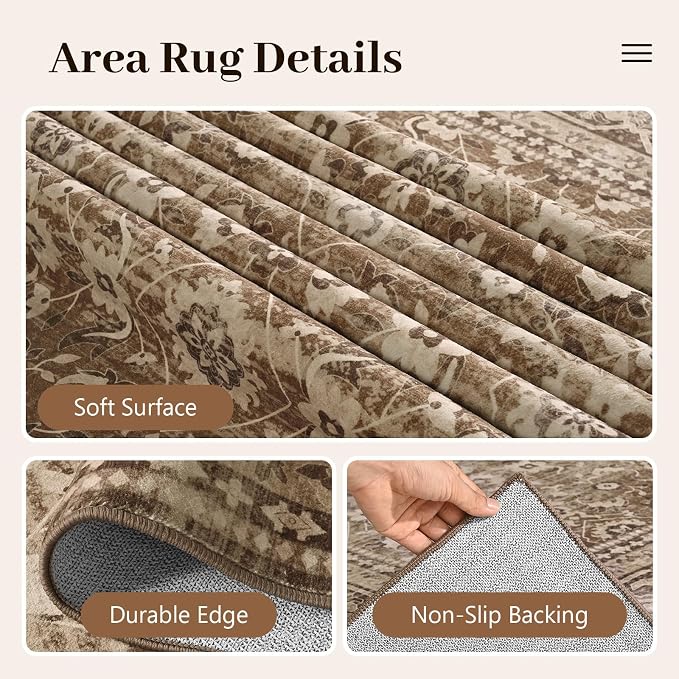 8x10 Ft Large Area Rugs for Living Room, Soft Non-Slip Machine Washable Rug - Image 7