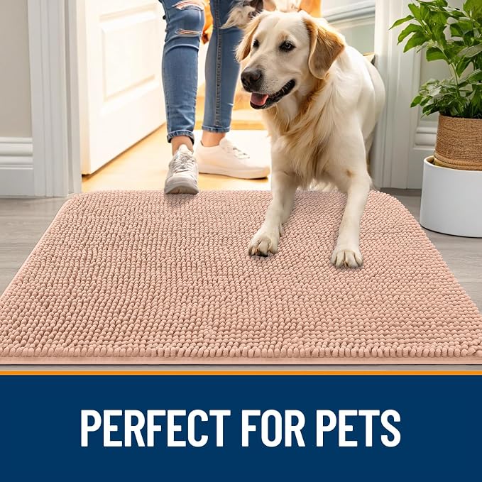 OLANLY Dog Door Mat for Muddy Paws 70x46, Super Absorbent Chenille Mud Mat | - Image 6