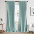 Guken 100% Blackout Linen Curtains 102 Inch Length 2 Panels Set by Guken