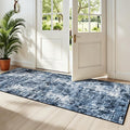Rugflix 2x6 Runner Rug for Hallway, Washable Navy Blue Kitchen Runners | by RugflixAreaRugs