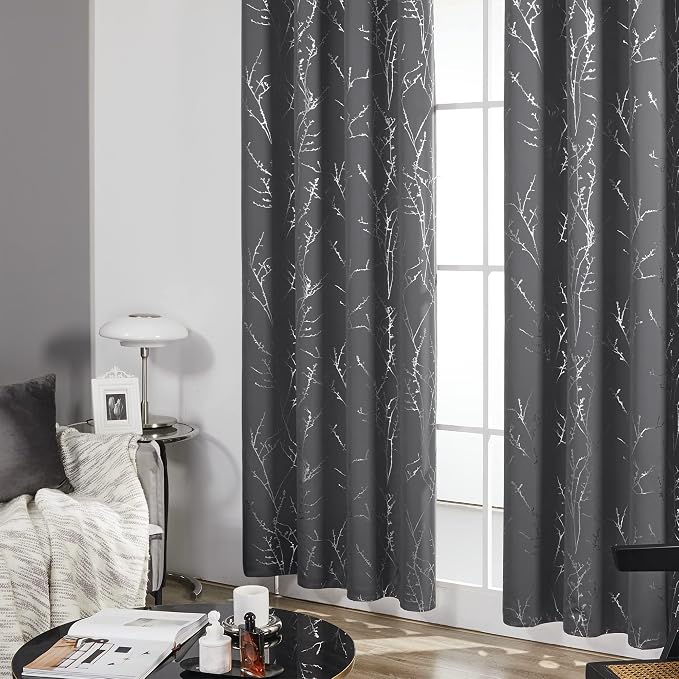 Deconovo Grey Blackout Curtains, Thermal Insulated Soundproof Drapes, 52 x 72 - Image 4