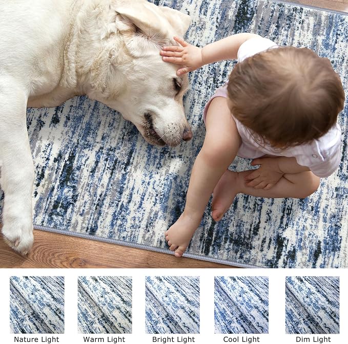 Lansny Modern Abstract Runner Rug 2x10 - Image 3