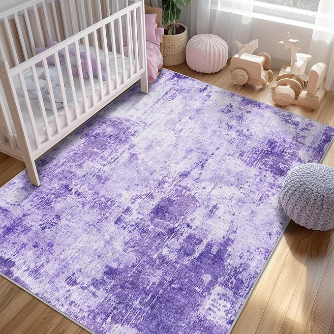 Washable Area Rugs 6'x9' Non-Slip Modern Abstract Soft - Image 3