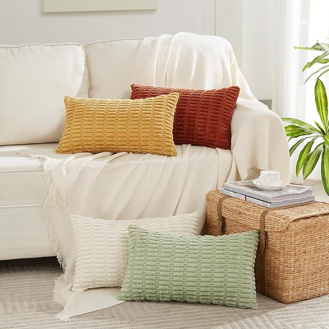 Fancy Homi 4 Packs Fall Boho Long Lumbar Decorative Throw Pillow Covers 12x24 - Image 7