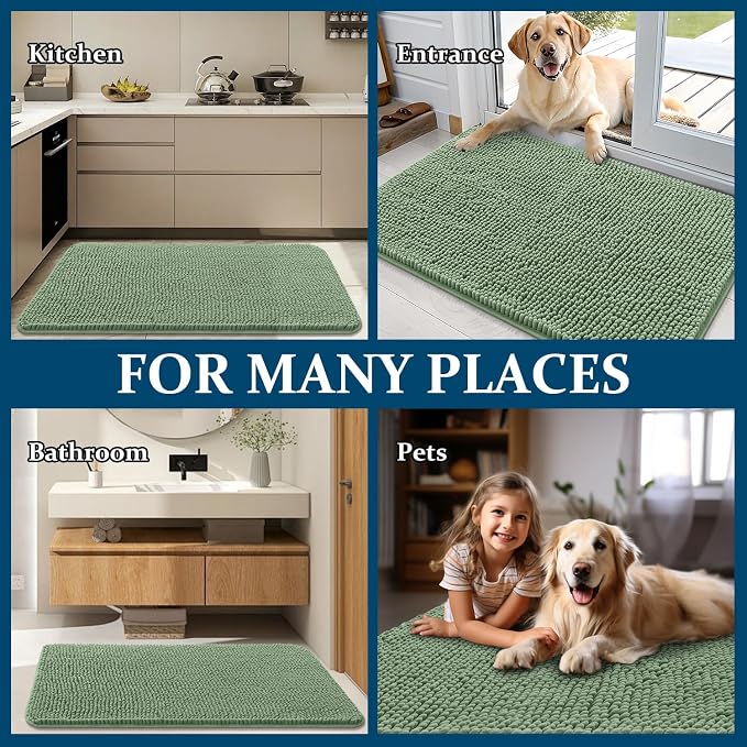 OLANLY Dog Door Mat for Muddy Paws 70x24, Super Absorbent Chenille Mud Mat | - Image 8