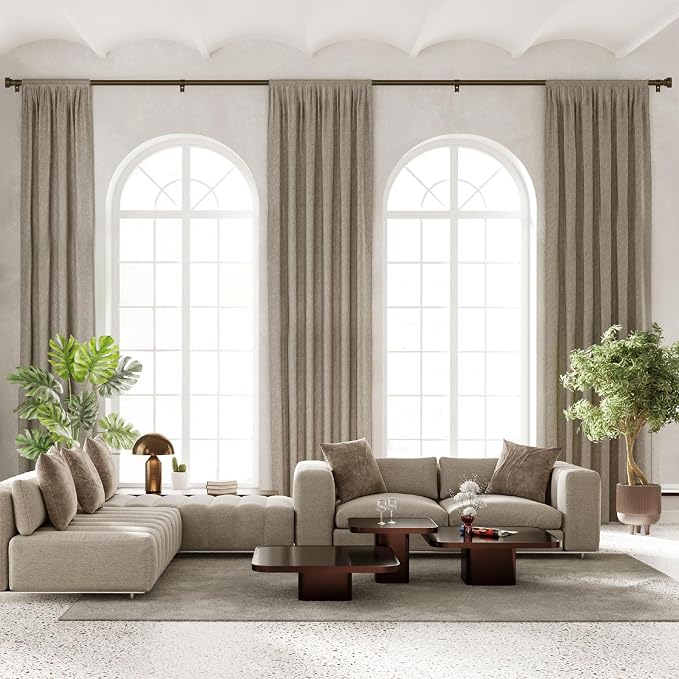 Extra Long Curtain Rods for Windows 32 to 240 Inch, 1 Inch Bronze Heavy Duty - Image 2