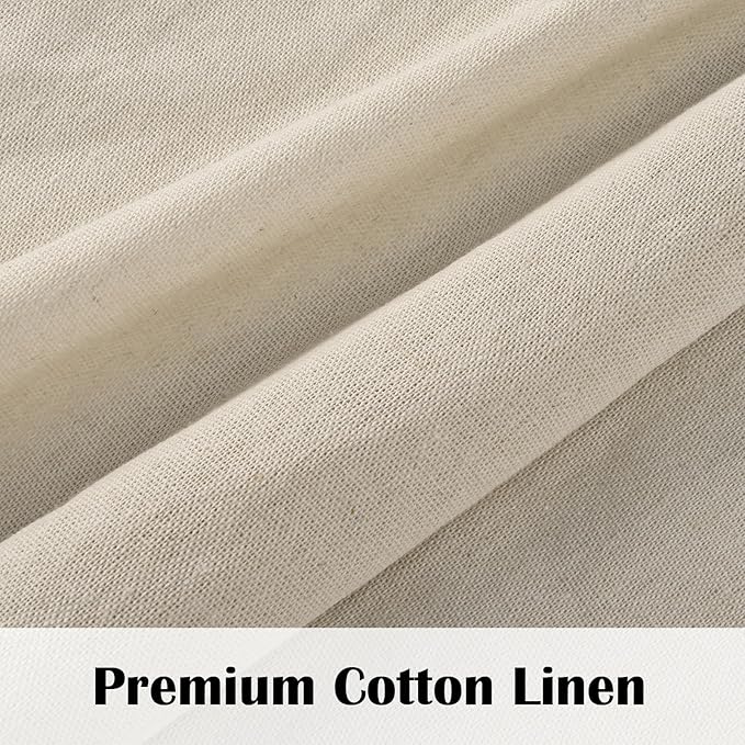 FRAMICS Farmhouse Swag Curtain, Boho Cotton Linen Valance Curtain, Rustic - Image 4