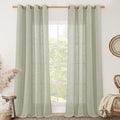 LAMIT Linen Curtains for Living Room 84 Inch Length, Bronze Grommet Light by LAMIT