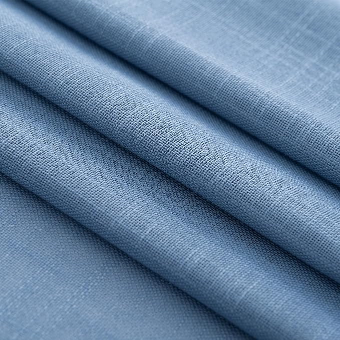 Denim Blue Curtains for Living Room Back Tab Modern Farmhouse Semi Sheer Blue - Image 6