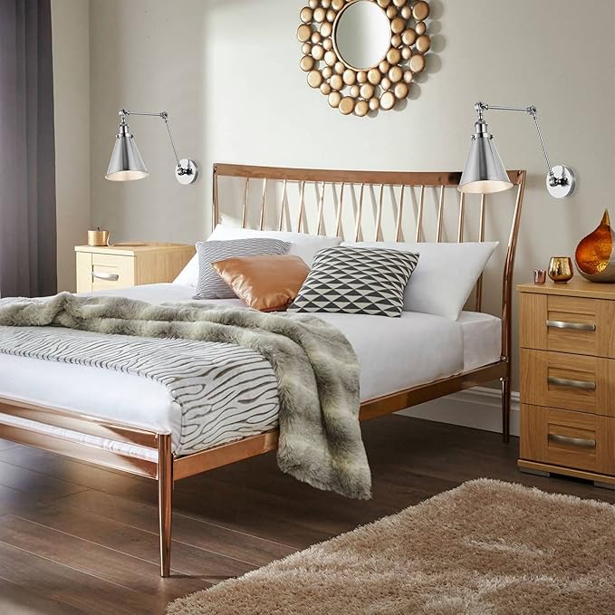 JONATHAN Y JYL7460A-SET2 Rover 7" Farmhouse Industrial Adjustable Arm Metal LED Wall Sconce Rustic Bohemian 2700K LED 4W Bulb for Entryway Lobby Kitchen Bathroom Bedroom Hallway, Chrome (Set of 2)