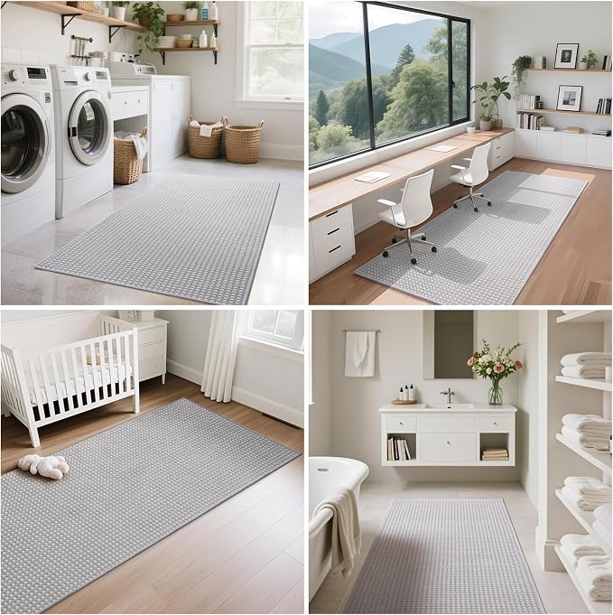 Indoor Front Door Mat Entryway Rug Non Slip Washable Gray 2x3 ft | Front Entry - Image 7