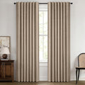 MIULEE 100% Blackout Linen Curtains 42 x 72 Inch Copper Brown 2 Panels | by MIULEE