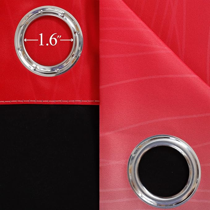 Red and Black Ombre Blackout Bedroom Curtains 84 Inch Long | Room Darkening - Image 7