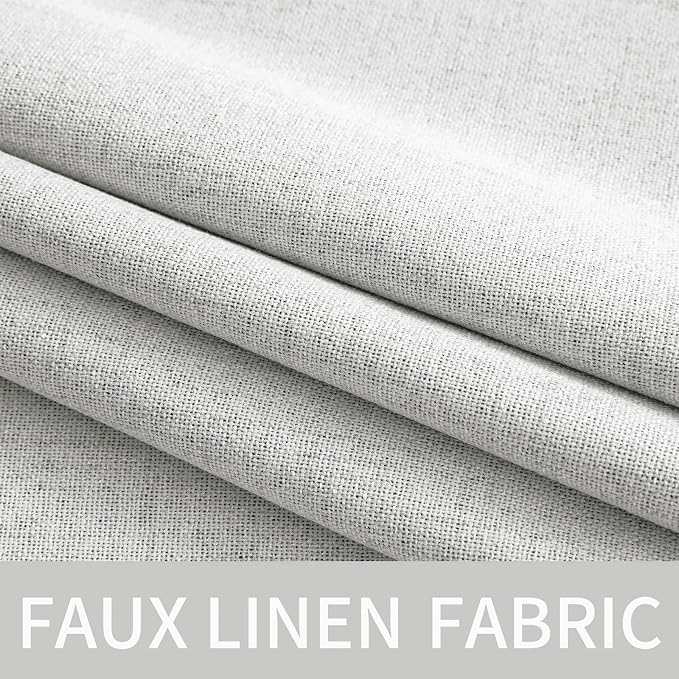 MIULEE Linen Textured Curtains Solid 100% Blackout - Image 5