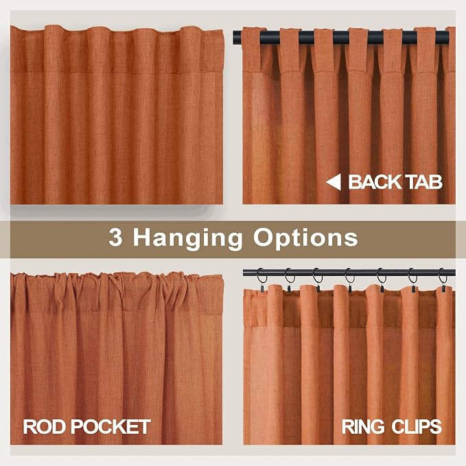Burnt Orange Curtains 96 Inches Long - Image 4