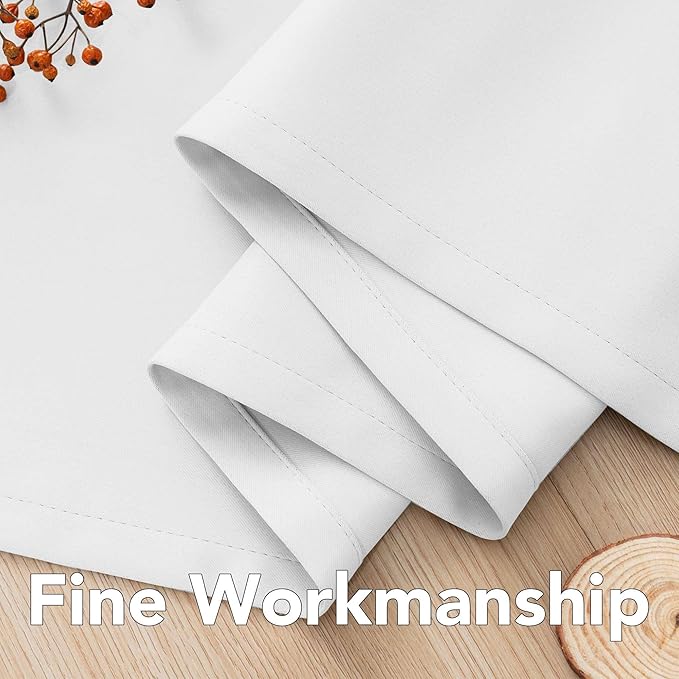 H.VERSAILTEX White Curtains 96 inches Long Window Treatment Panels/Drapes for Living Room Modern Design Grommet Curtain Panels for Dining Room, Set of 2