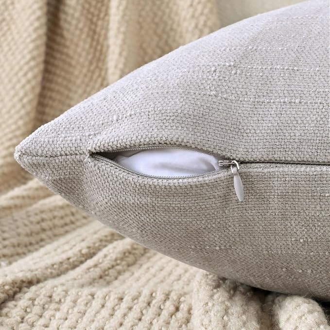 Set of 4 Soft Textured Decorative Throw Pillow Covers 20x20 Inch Cozy Farmhouse - Image 3