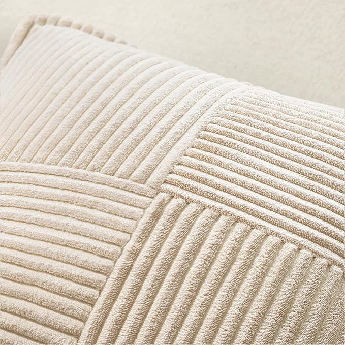 MIULEE Decorative Lumbar Throw Pillow Covers 14x22 Inch Beige 2 Pack | Boho - Image 5