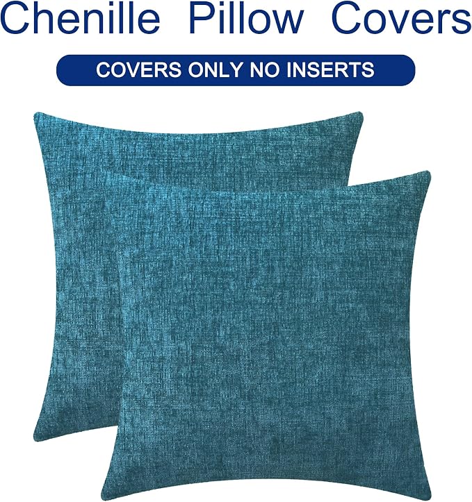 CaliTime Decorative Couch Throw Pillow Covers 16 X 16 Inches Ocean Blue | Pack - Image 6