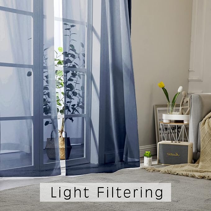 Short Sheer Curtains 24 Inches Long 2 Panels - Image 2