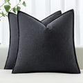 MIULEE Decorative Linen Pillow Covers 18x18 Inch Dark Gray | Boho Farmhouse​ by MIULEE